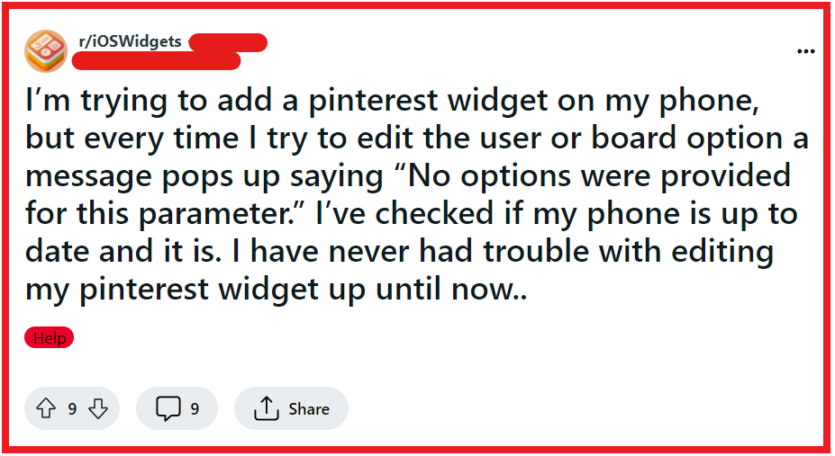 How To Fix “No Options Were Provided For This Parameter” On Pinterest Widget 1 Fix No Option Were Provided For This Parameter On Pinterest Widget
