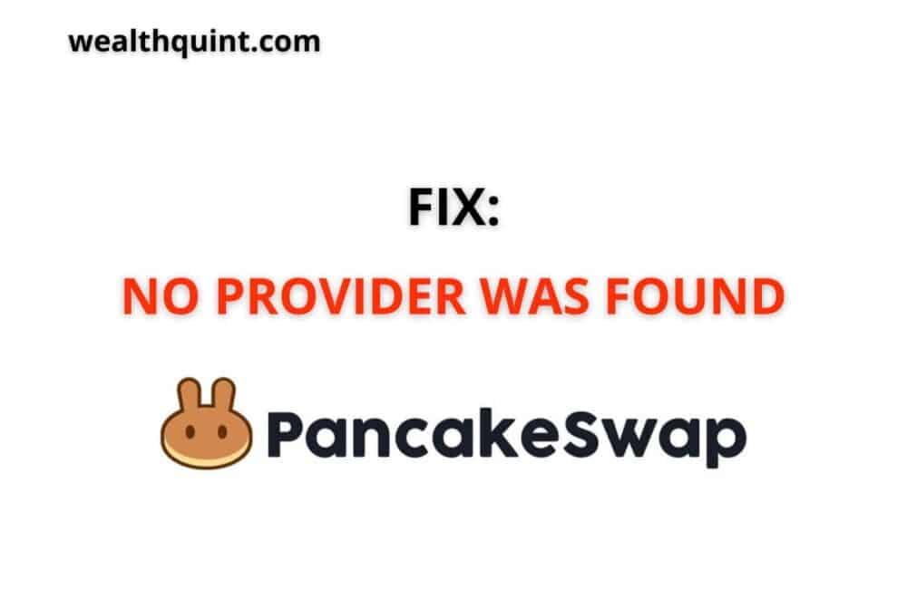 Fix No provider was found Pancakeswap