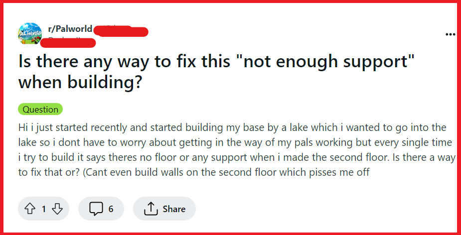 How To Fix Palworld Not Enough Support Building 2 Fix Palworld Not Enough Support Building in Palworld