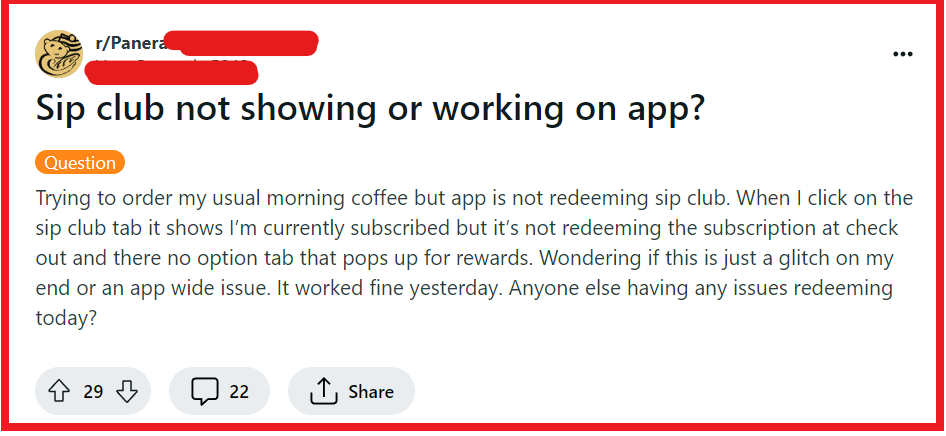How To Fix Panera Sip Club Not Showing Or Working 2 Fix Panera Sip Club Not Showing Or Working on Panera app