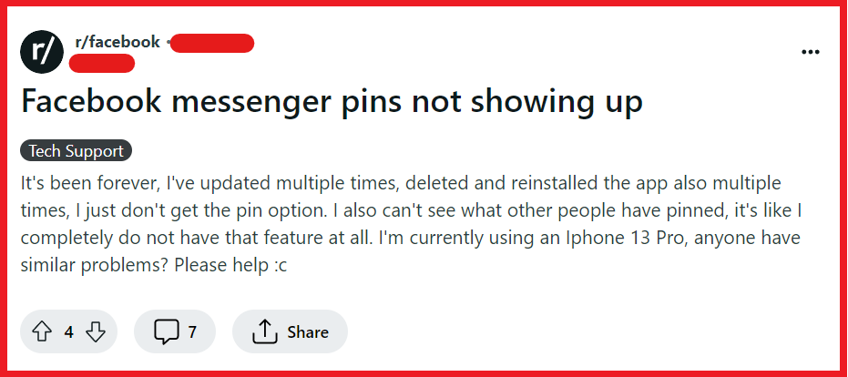 How To Fix Pin Message In Messenger Not Showing 1 Fix Pin Message Not Showing In Messenger
