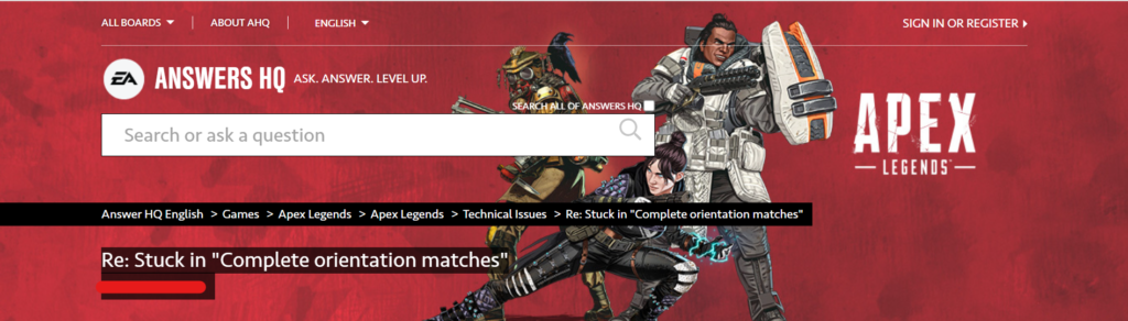 How To Fix Apex Legends Stuck In "Complete Orientation Matches" 2 Fix Stuck In Complete Orientation Matches In Apex Legends