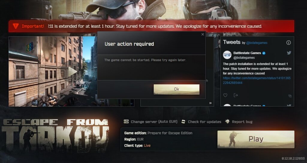 How To Fix Escape From Tarkov User Action Required The Game Cannot Be Started 2 Fix User Action Required The Game Cannot Be Started On Escape From Tarkov