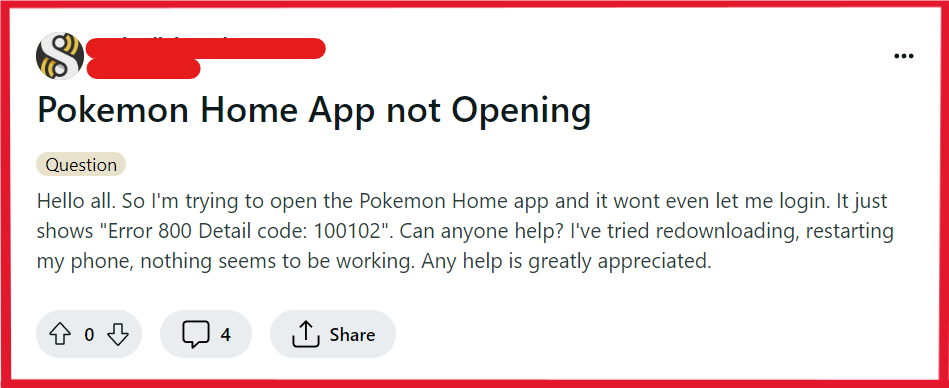 How To Fix Pokemon Home Error Code 800 Detail Code 100102 2 Fix error code 800 detail code 100102 in Pokemon Home