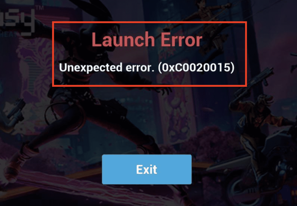 Fortnite Unexpected Error 0xC0020015