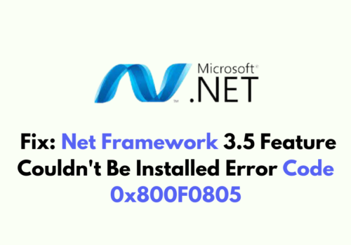 How To Fix .Net Framework 3.5 Feature Couldnt Be Installed Error Code 0x800F0805