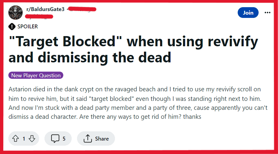 How To Fix Baldur's Gate 3 Scroll Of Revivify Target Is Blocked 3 How To Fix Baldurs Gate 3 Scroll Of Revivify Target Is Blocked