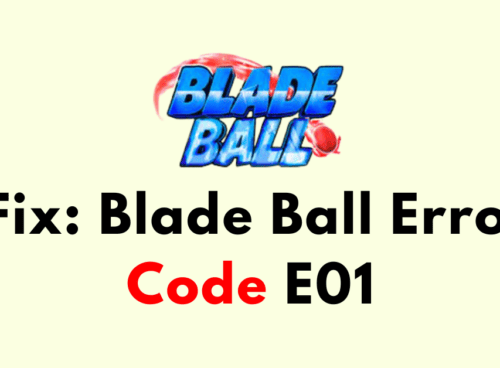 How To Fix Blade Ball Error Code E01 1