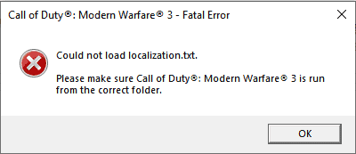 How To Fix COD Modern Warfare (MW3) Could Not Load Localization.txt 2 How To Fix COD Modern Warfare MW3 Could Not Load Localization