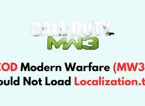 How To Fix COD Modern Warfare MW3 Could Not Load Localization.txt