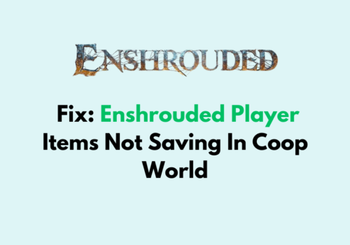 How To Fix Enshrouded Player Items Not Saving In Coop World