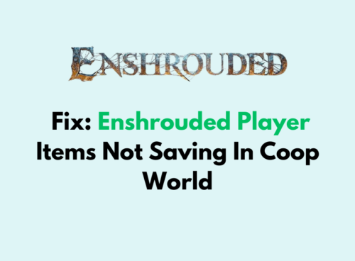 How To Fix Enshrouded Player Items Not Saving In Coop World