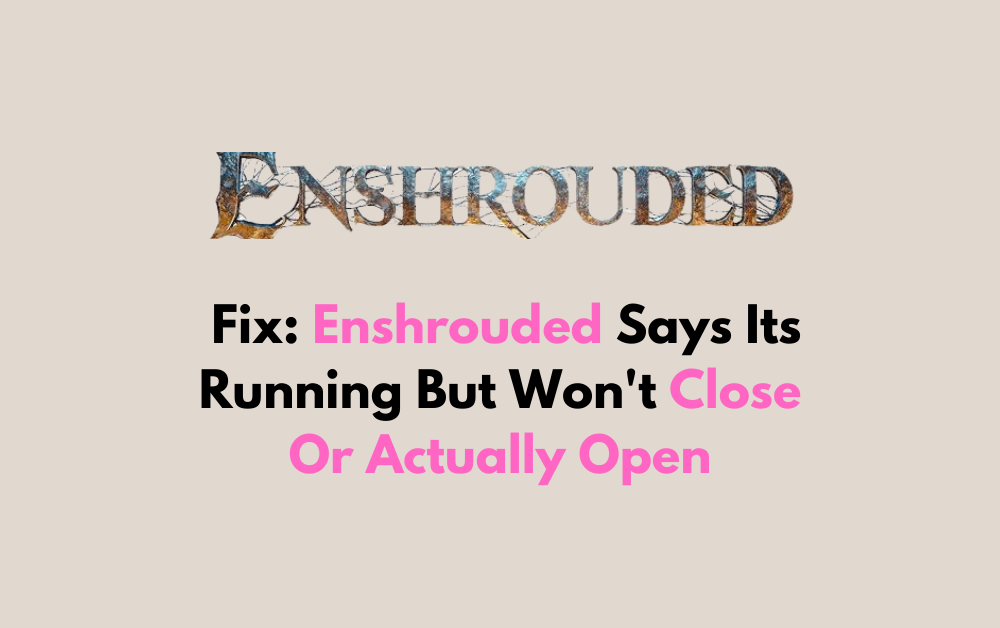 How To Fix Enshrouded Says Its Running But Wont Close Or Actually Open