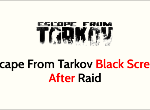 How To Fix Escape From Tarkov Black Screen After Raid