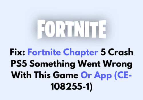 How To Fix Fortnite Chapter 5 Crash PS5 Something Went Wrong With This Game Or App CE 108255 1 1