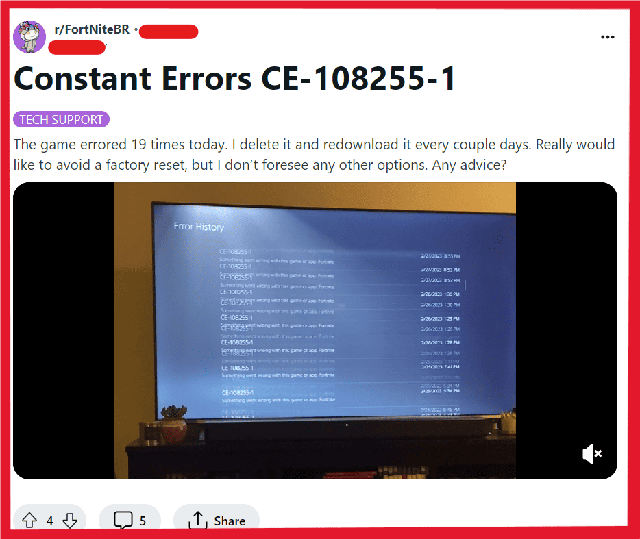How To Fix Fortnite Chapter 5 Crash PS5 Something Went Wrong With This Game Or App (CE-108255-1) 2 How To Fix Fortnite Chapter 5 Crash PS5 Something Went Wrong With This Game Or App CE 108255 1