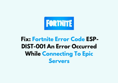 How To Fix Fortnite Error Code ESP DIST 001 An Error Occurred While Connecting To Epic Servers 1