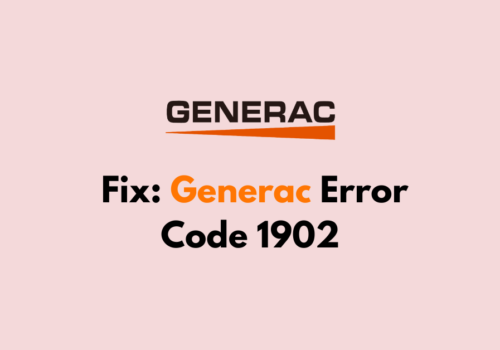 How To Fix Generac Error Code 1902
