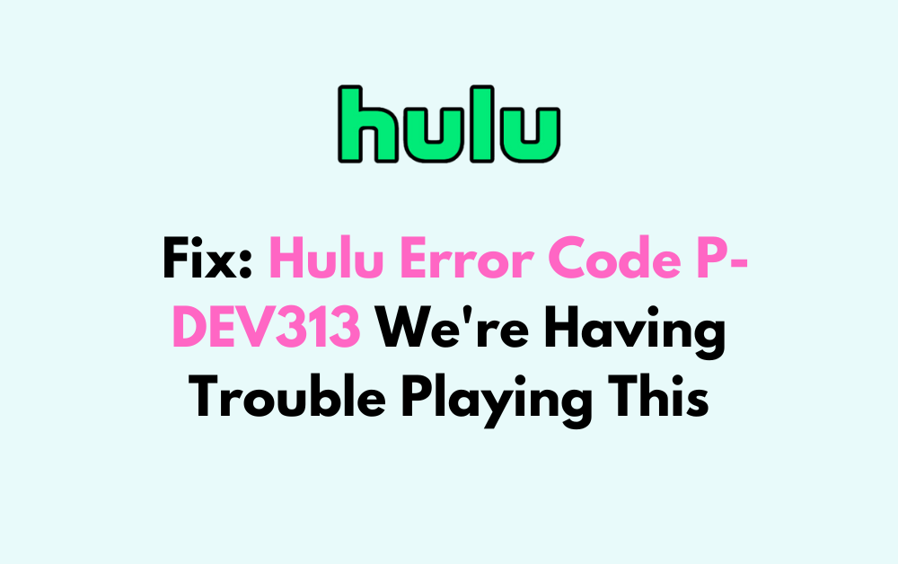 How To Fix Hulu Error Code P DEV313 Were Having Trouble Playing This
