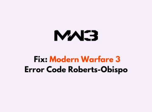 How To Fix Modern Warfare 3 Error Code Roberts Obispo