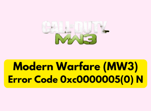 How To Fix Modern Warfare (MW3) Error Code 0xc0000005(0) N