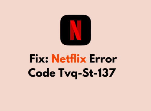 How To Fix Netflix Error Code Tvq St 137