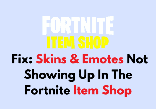 How To Fix Skins Emotes Not Showing Up In The Fortnite Item Shop 1