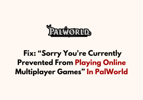 How To Fix Sorry Youre Currently Prevented From Playing Online Multiplayer Games In PalWorld