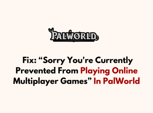 How To Fix Sorry Youre Currently Prevented From Playing Online Multiplayer Games In PalWorld