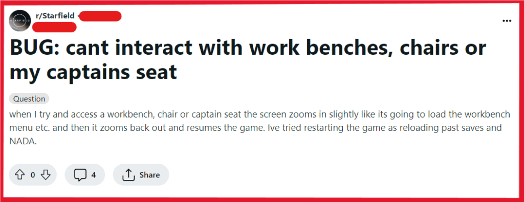 How To Fix Starfield Players Can't Interact With Workbenches, Chair, Captain Seat 2 How To Fix Starfield Players Cant Interact With Workbenches Chair Captain Seat