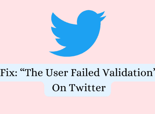 How To Fix The User Failed Validation On Twitter
