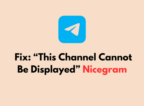 How To Fix This Channel Cannot Be Displayed Nicegram