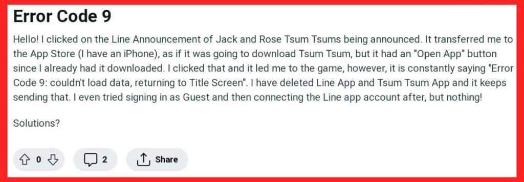 How To Fix Tsum Tsum Error Code 9 3 How To Fix Tsum Tsum Error Code 9