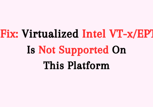 How To Fix Virtualized Intel VT-xEPT Is Not Supported On This Platform