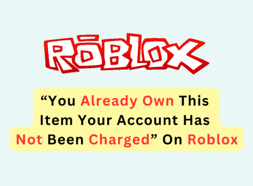 How To Fix You Already Own This Item Your Account Has Not Been Charged On Roblox