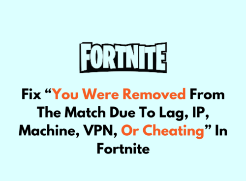 How To Fix You Were Removed From The Match Due To Lag IP Machine VPN Or Cheating In Fortnite