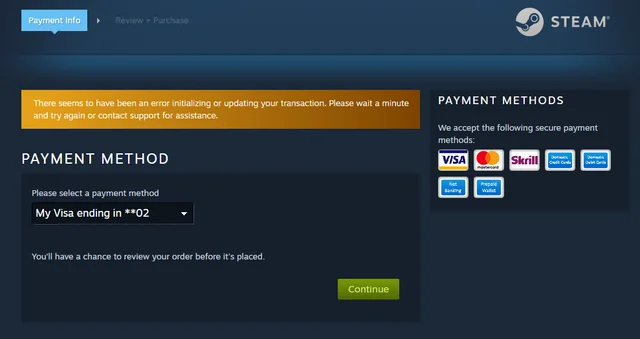 How To Fix “There Seems To Have Been An Error Initializing Or Updating Your Transaction” On Steam 2 How To Fix There Seems To Have Been An Error Initializing Or Updating Your Transaction On Steam