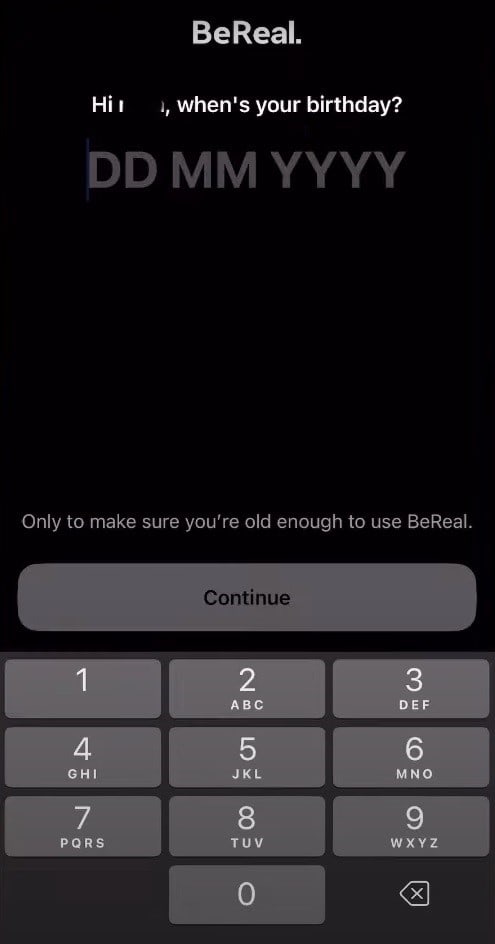 How To Recover BeReal Account 3 How To Recover BeReal Account Date of birth