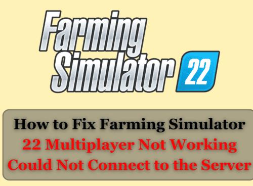 How to Fix Farming Simulator 22 Multiplayer Not Working Could Not Connect to the Server 1