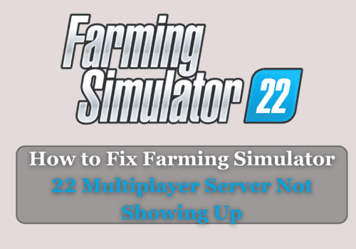 How to Fix Farming Simulator 22 Multiplayer Server Not Showing Up 1