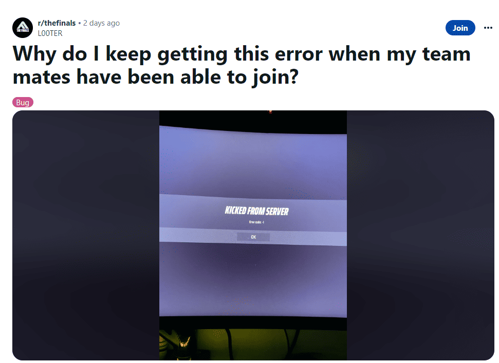 How to Fix Kicked From Server error code 1 in The Finals