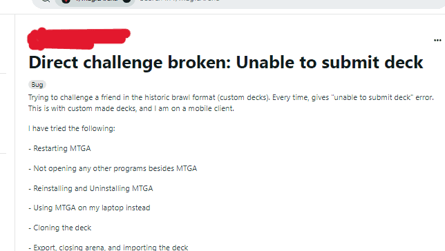 How To Fix MTG Arena Direct Challenge Broken "Unable To Submit Deck" Error 2 How to Fix MTG arena direct challenge broken Unable to submit deck Error