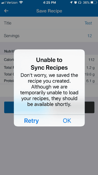 How to Fix Myfitnesspal Unable To Save Sync Recipe