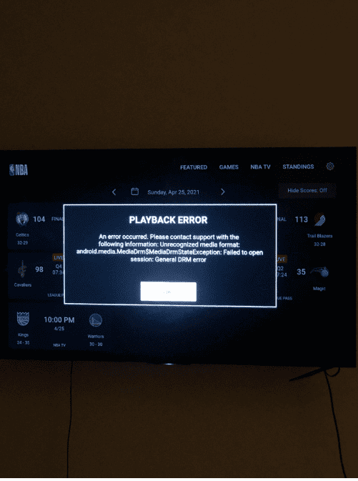How to Fix NBA League Pass Playback Error 4 76 2001