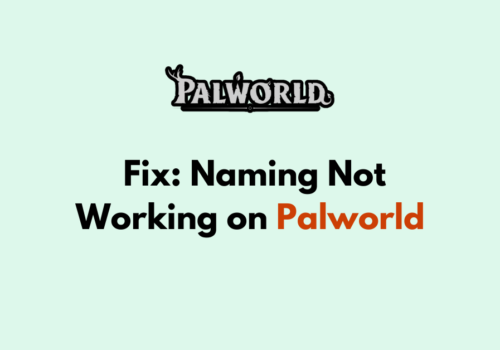How to Fix Naming Not Working on Palworld 1