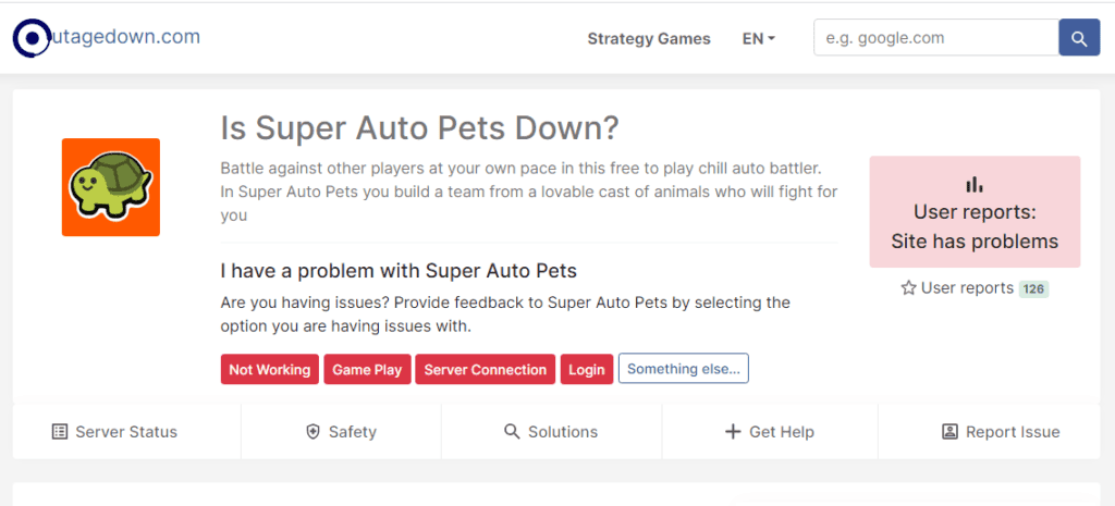 How to Fix Super Auto Pets error code 500 server satus