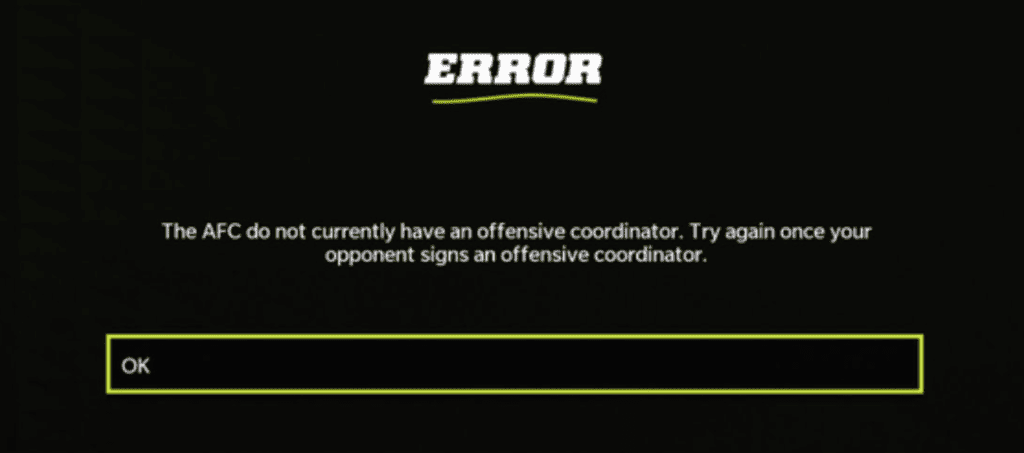 How to Fix "The AFC does not currently have an offensive coordinator" in Madden NFL 24 2 How to Fix The AFC does not currently have an offensive coordinator in Madden NFL 24