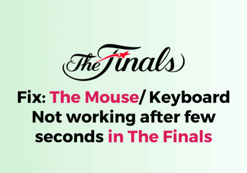 How to Fix The Mouse Keyboard Not working after few seconds in The Finals
