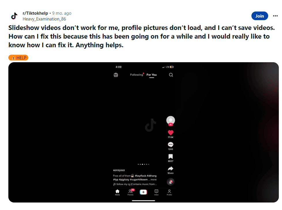 How to Fix TikTok Slideshow Not Showing