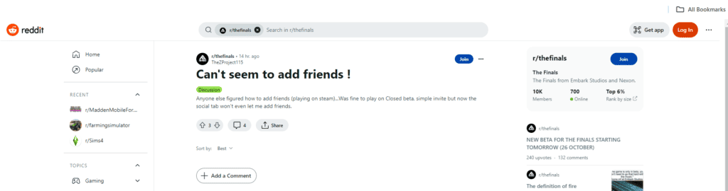 How to Fix Unable to Invite or Add Friends in The Finals